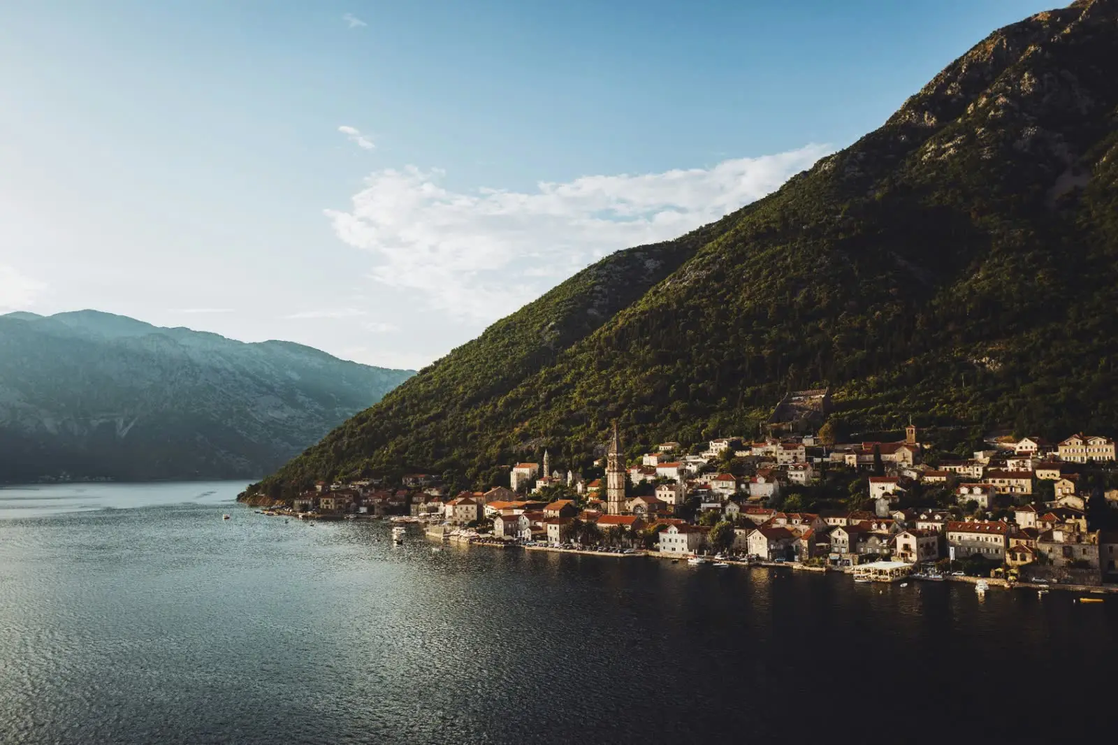 Bay of Kotor village at golden hour